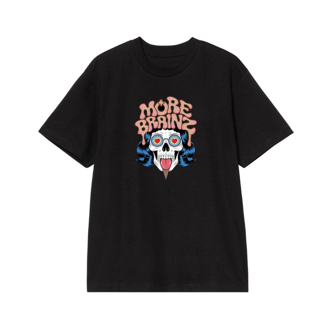 More Brains Zombie Head Cartoon Graphic T-Shirt