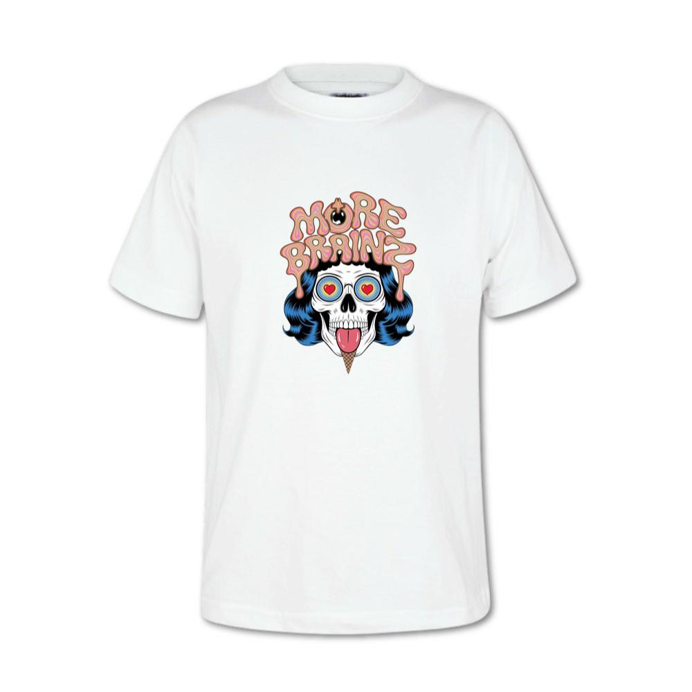 More Brains Zombie Head Cartoon Graphic T-Shirt