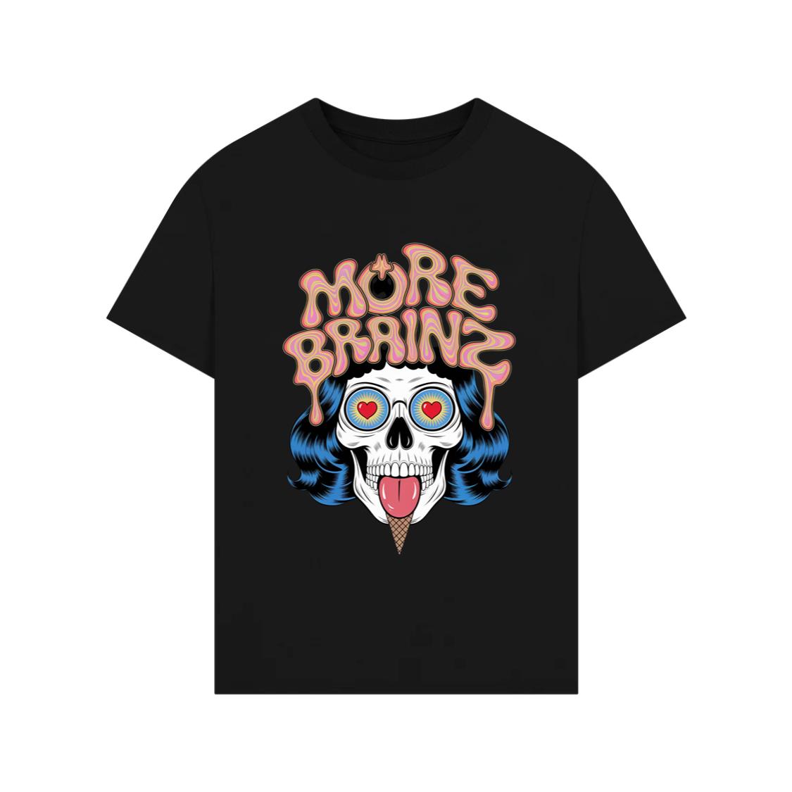More Brains Zombie Head Cartoon Graphic T-Shirt