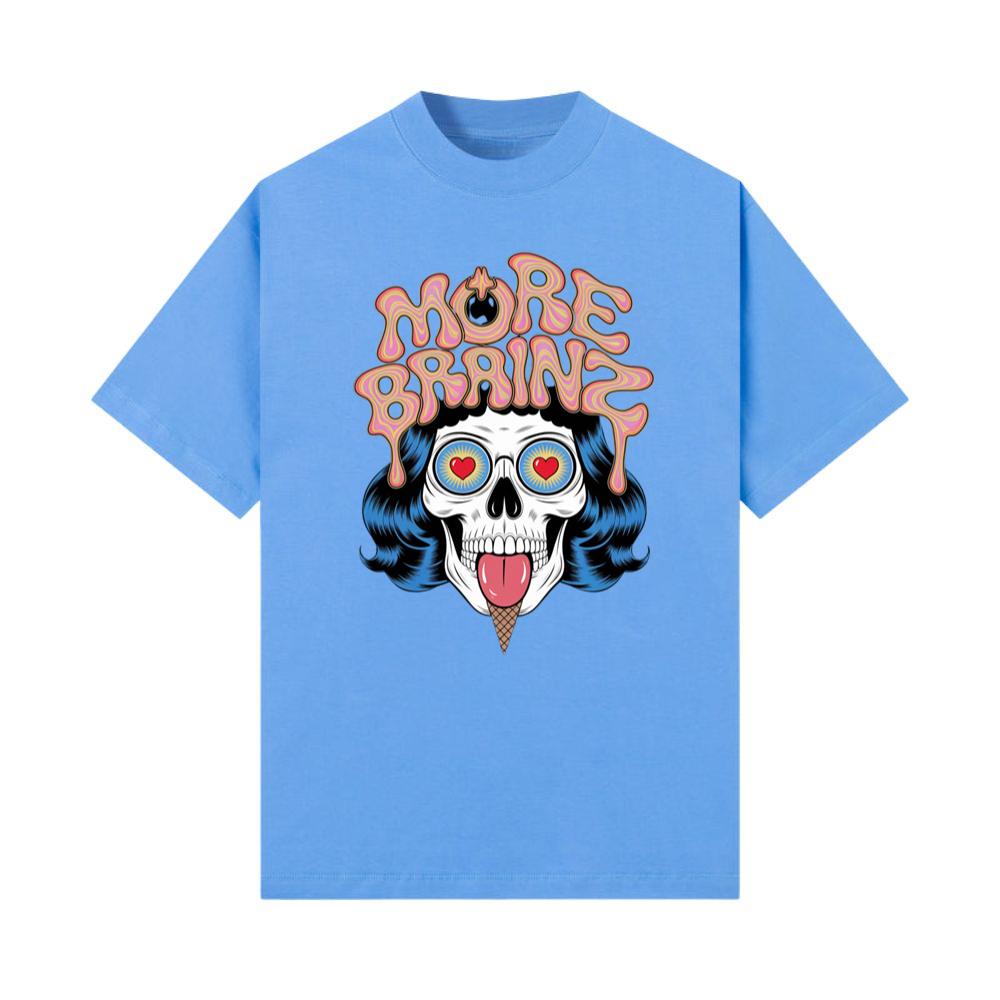 More Brains Zombie Head Cartoon Graphic TShirt thebeautybargecom