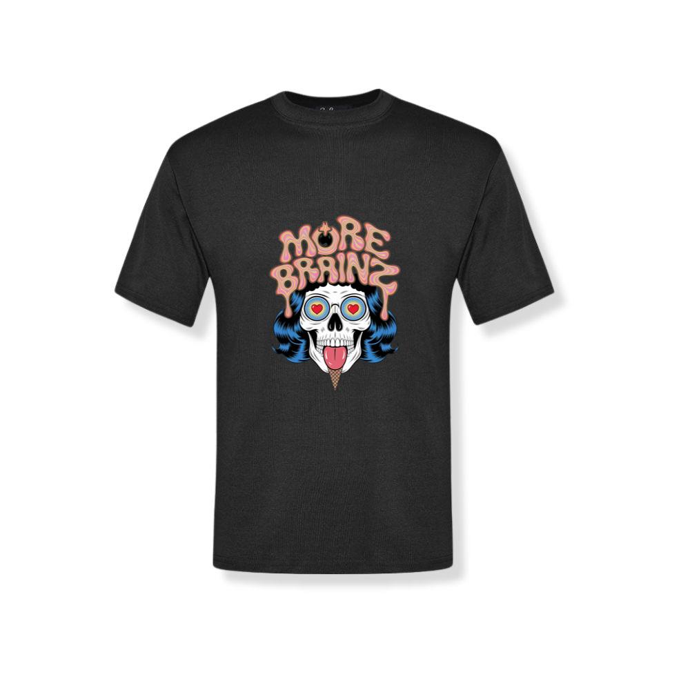 More Brains Zombie Head Cartoon Graphic T-Shirt