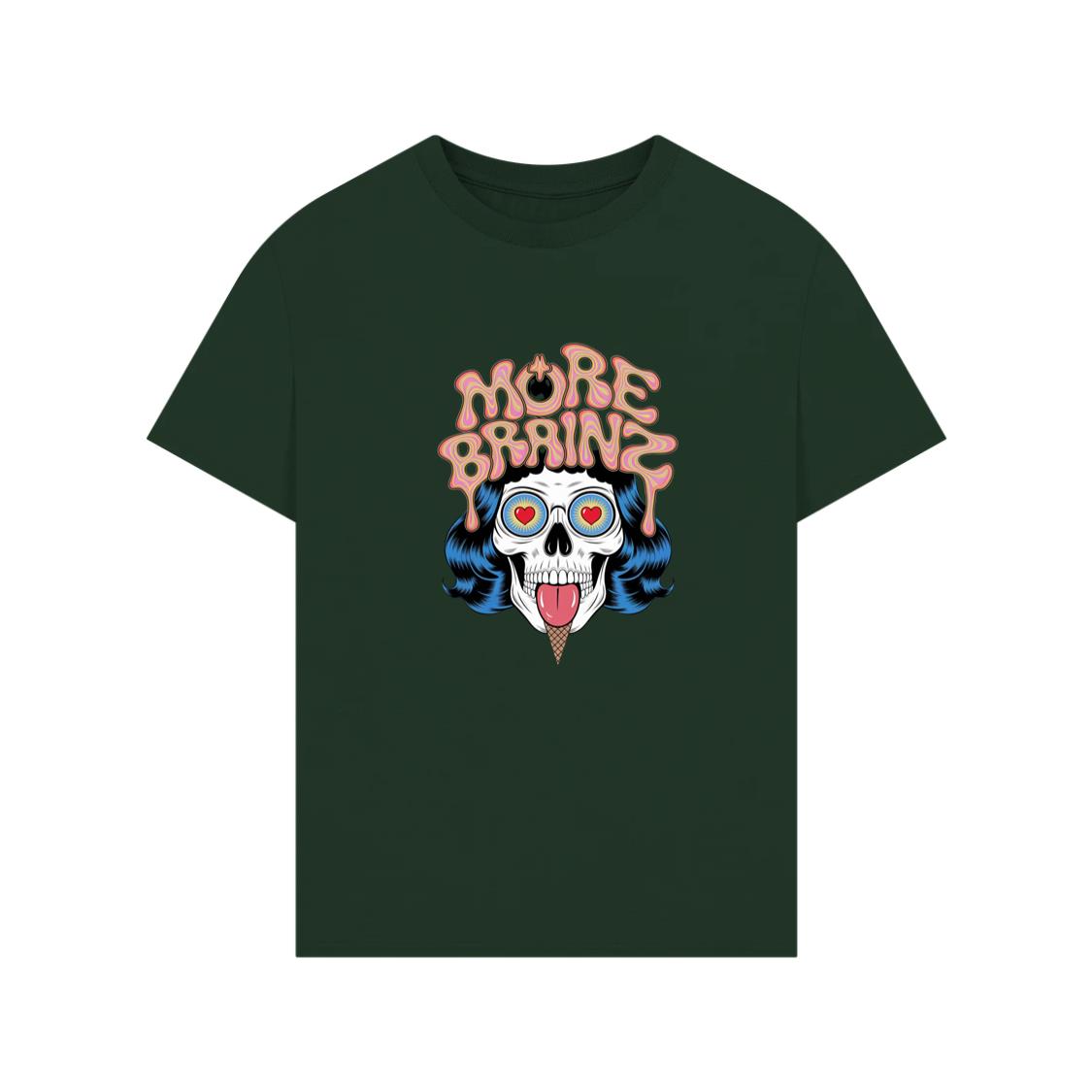 More Brains Zombie Head Cartoon Graphic TShirt Rewinde