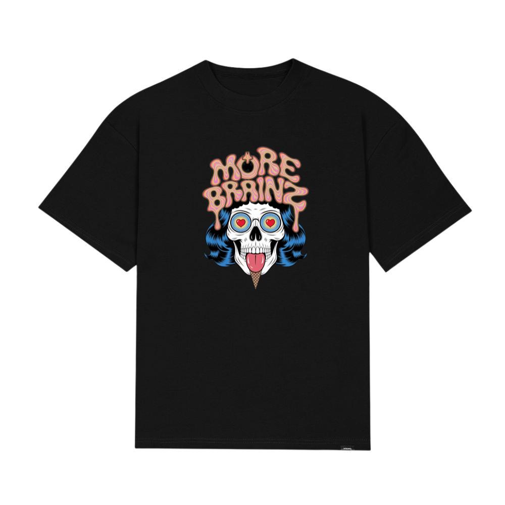 More Brains Zombie Head Cartoon Graphic T-Shirts