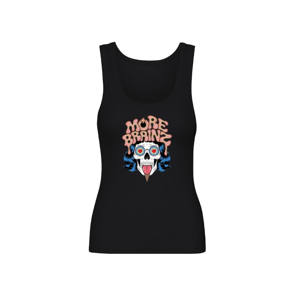 More Brains Zombie Head Cartoon Graphic TankTop