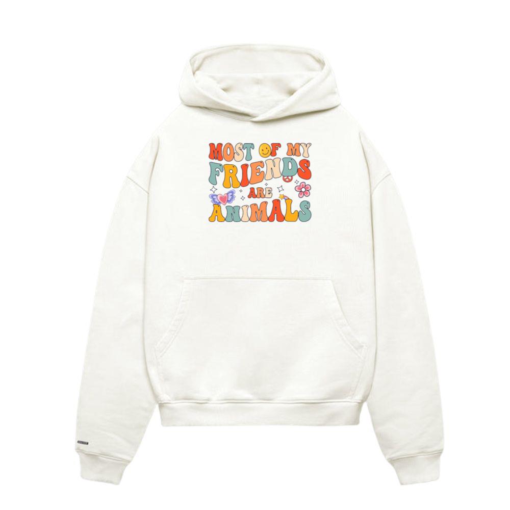 Most Of My Friends Are Animals, Funny Retro Groovy Hoodies