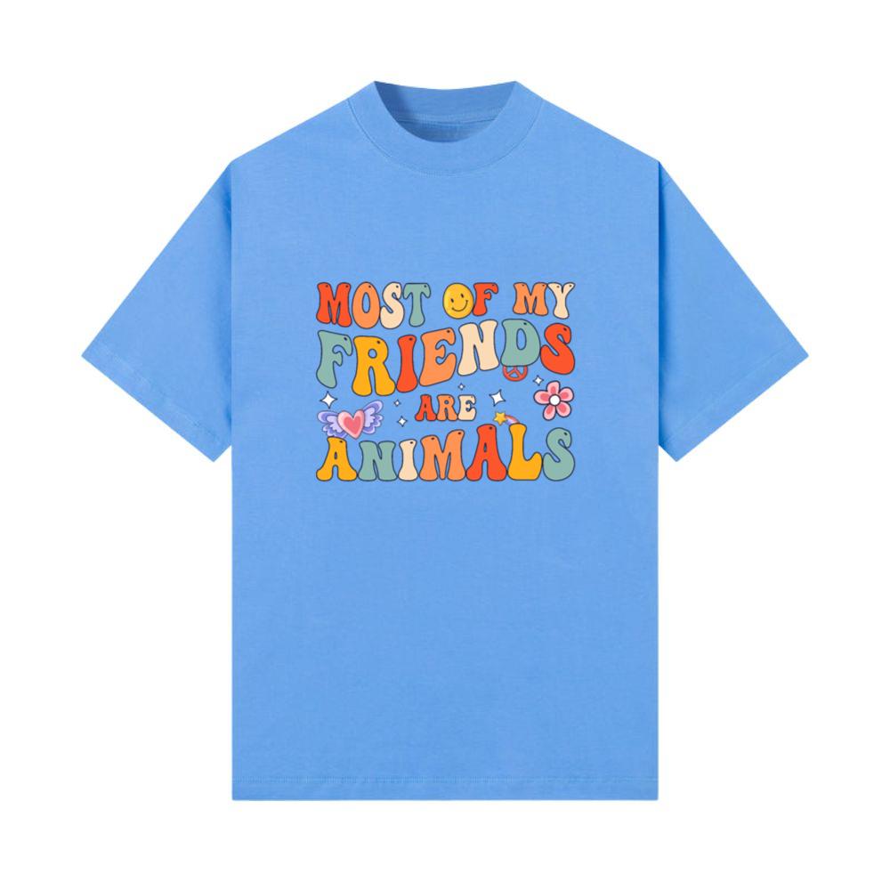 Most Of My Friends Are Animals, Funny Retro Groovy T-Shirt