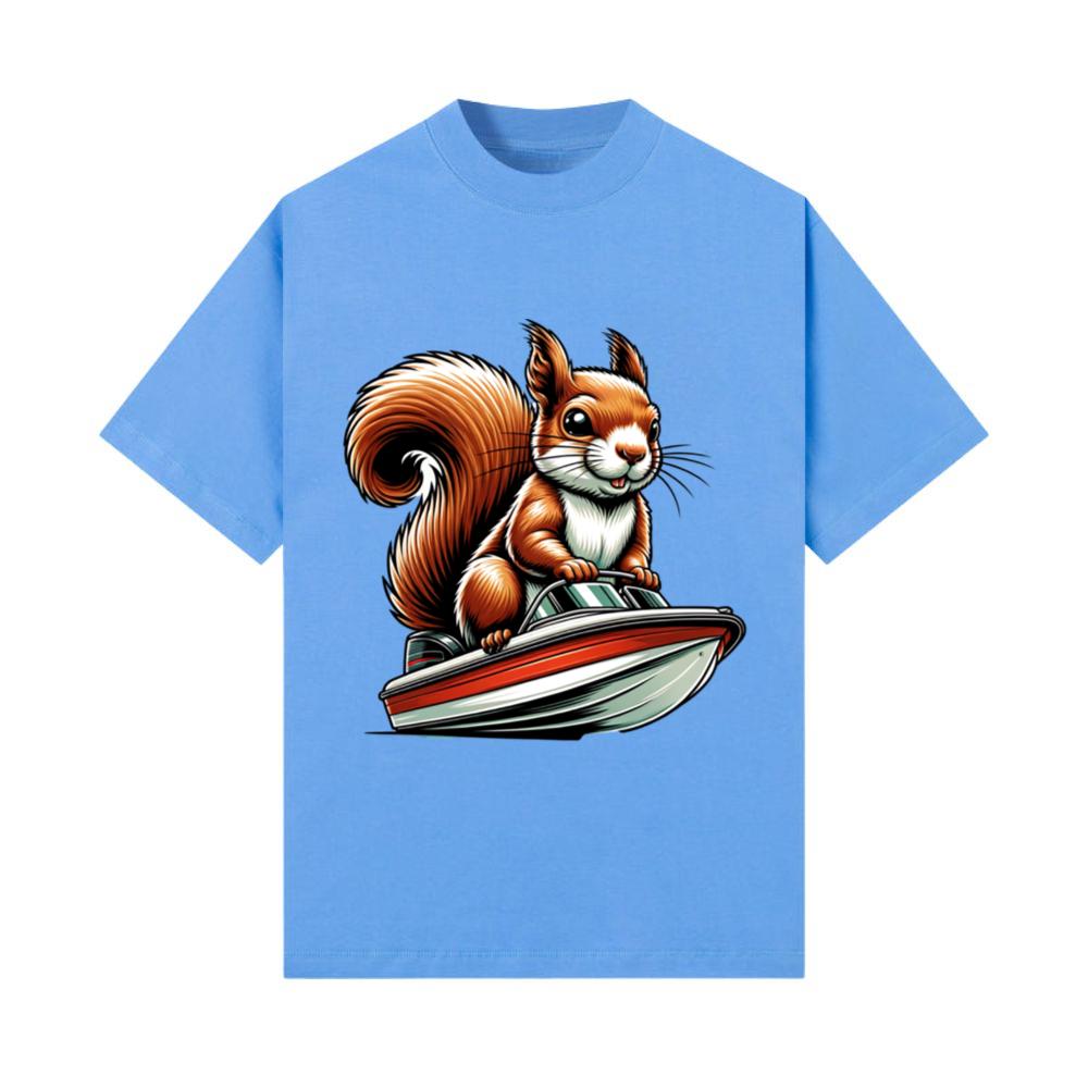 Motorboat Sport Squirrel Nuts Animal Lover Cool T-Shirt
