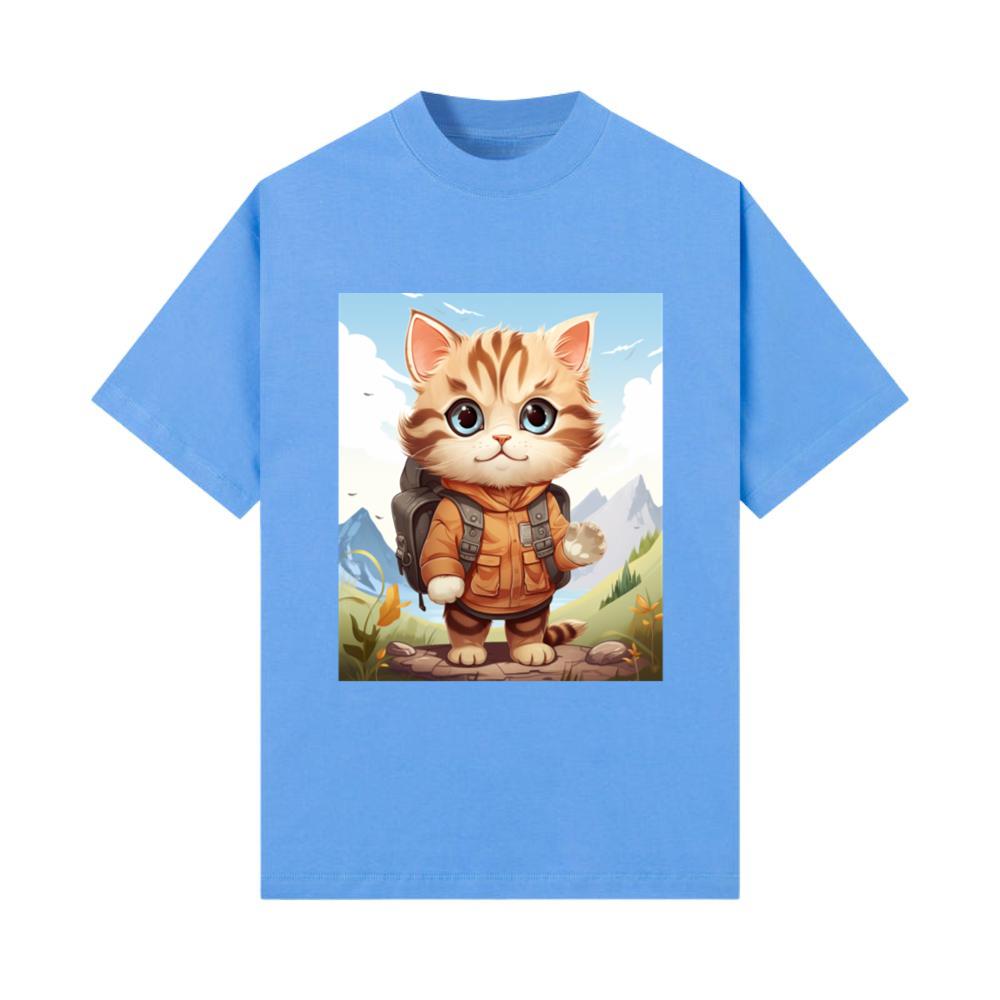 Mountain Hiker Backpacker Feline Animal Hiking Cat T-Shirt