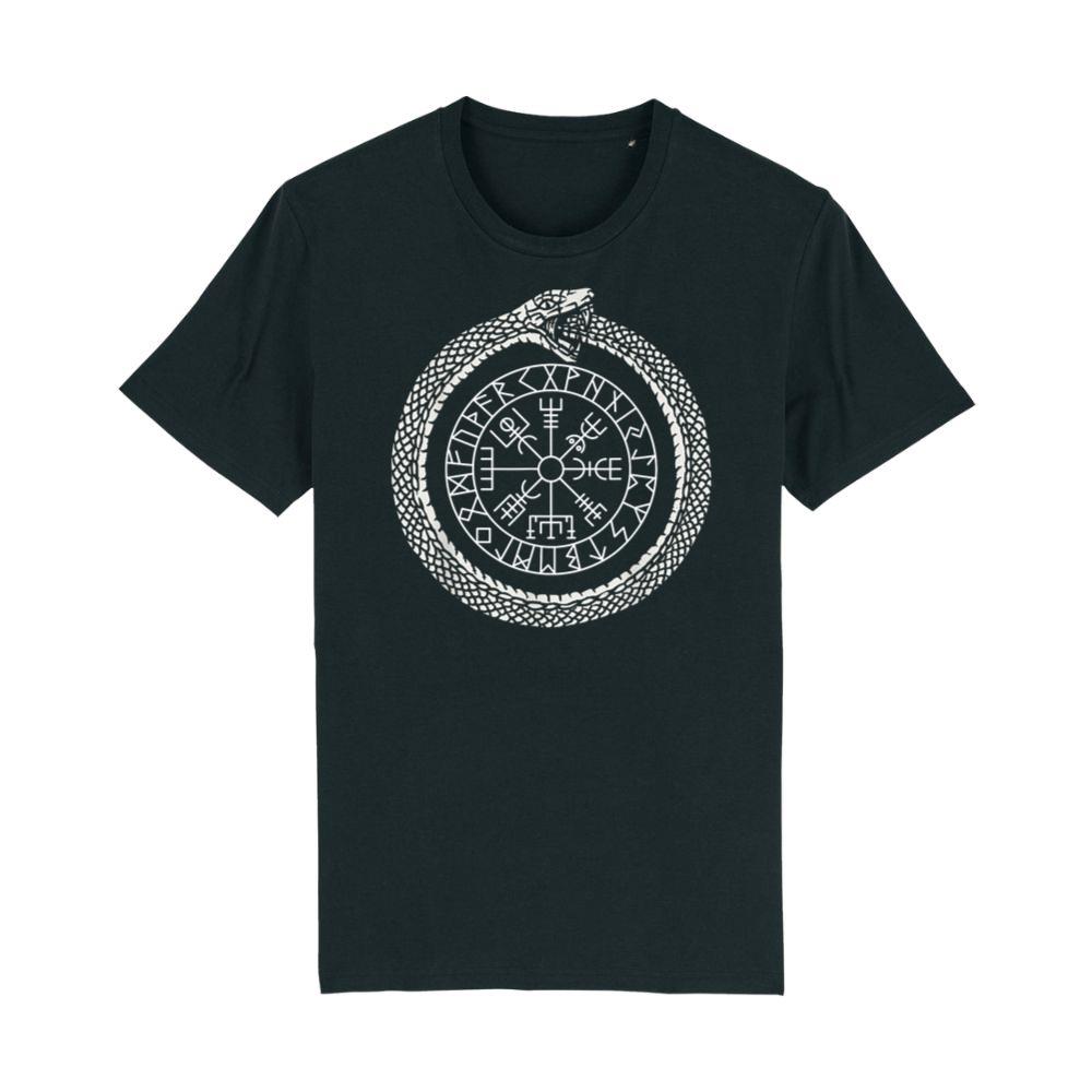 Mystic Ouroboros - Ancient Viking Symbol Vegvisir - Norse T-Shirt