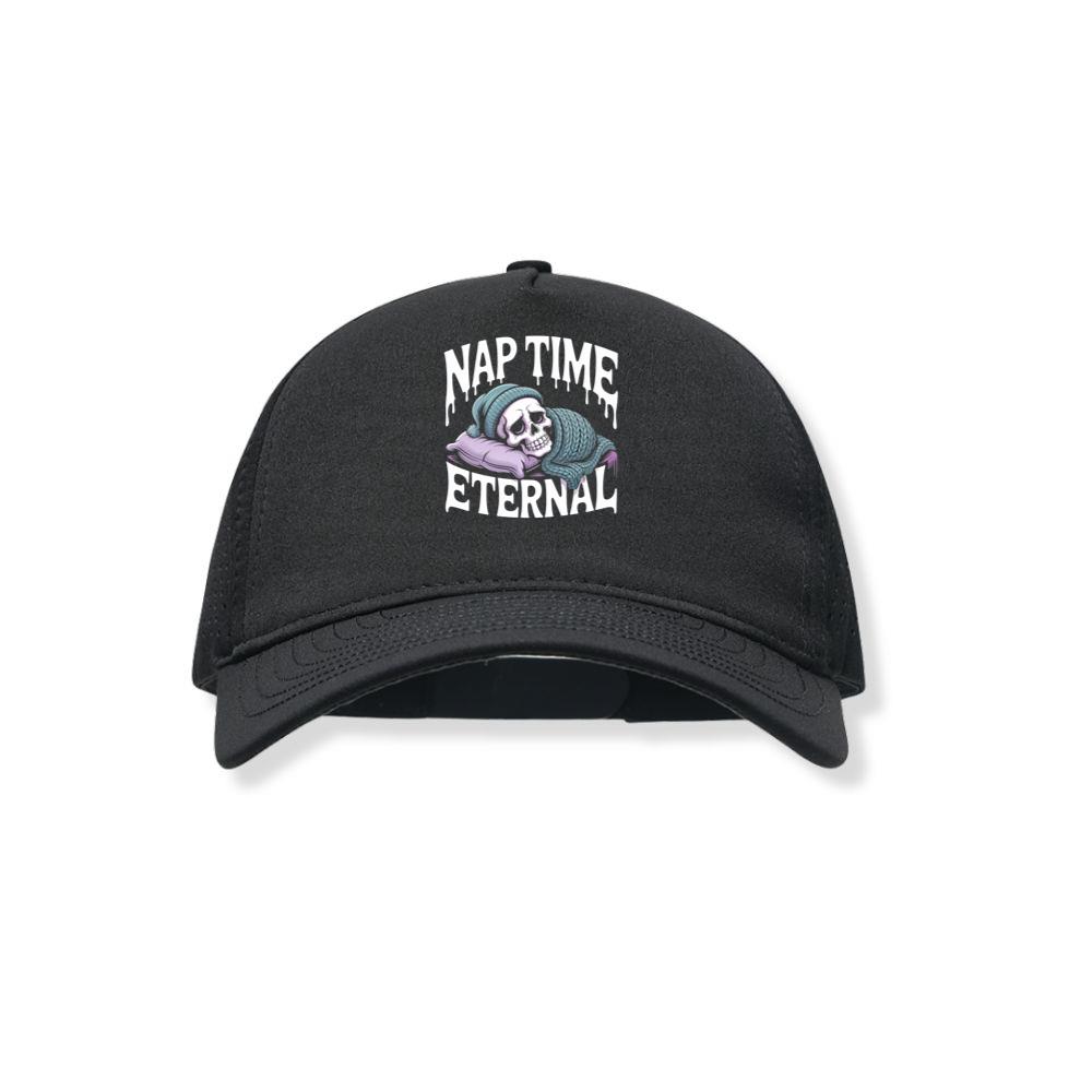 Nap Time Eternal Skeleton Sleeping Retro Design Black Hat