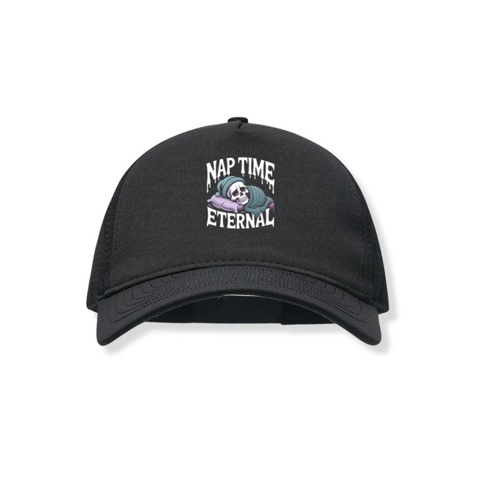 Nap Time Eternal Skeleton Sleeping Retro Design Black Hat