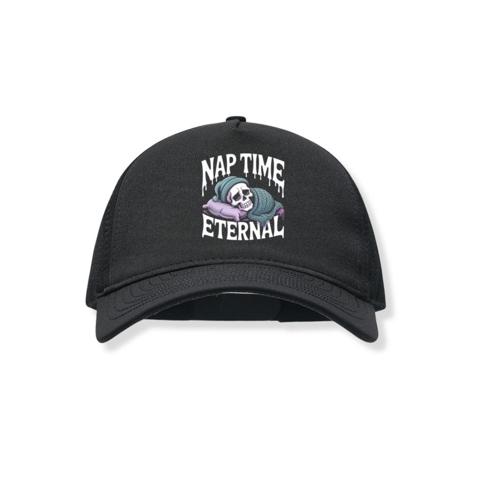 Nap Time Eternal Skeleton Sleeping Retro Design Black Hat