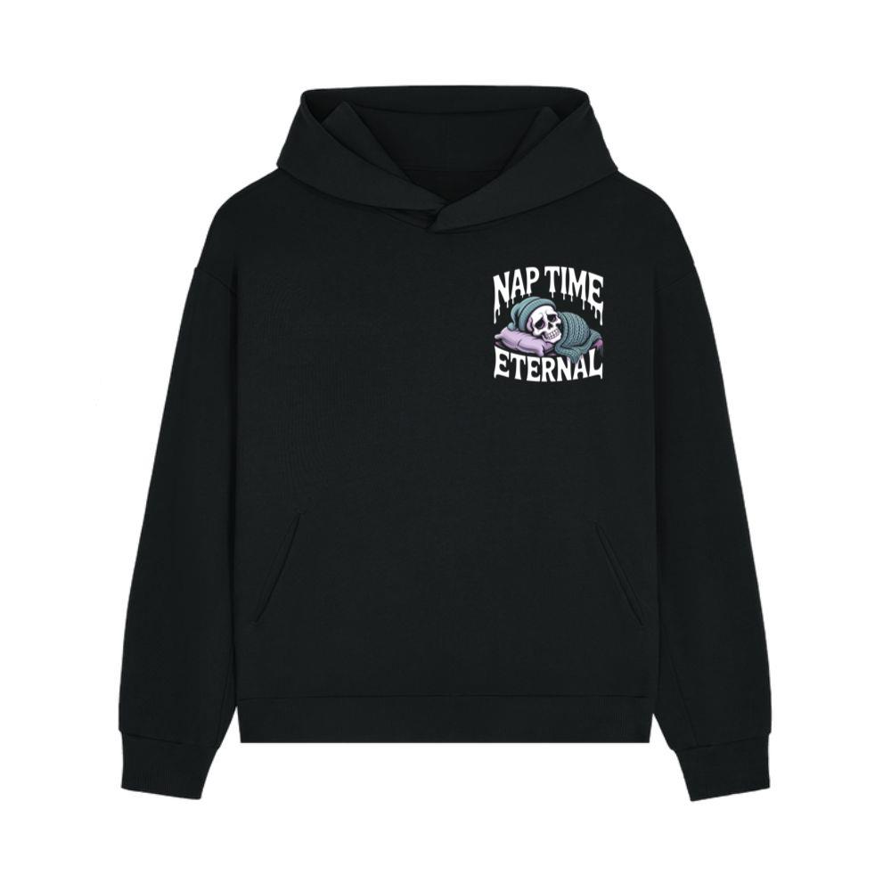 Nap Time Eternal Skeleton Sleeping Retro Design Hoodie
