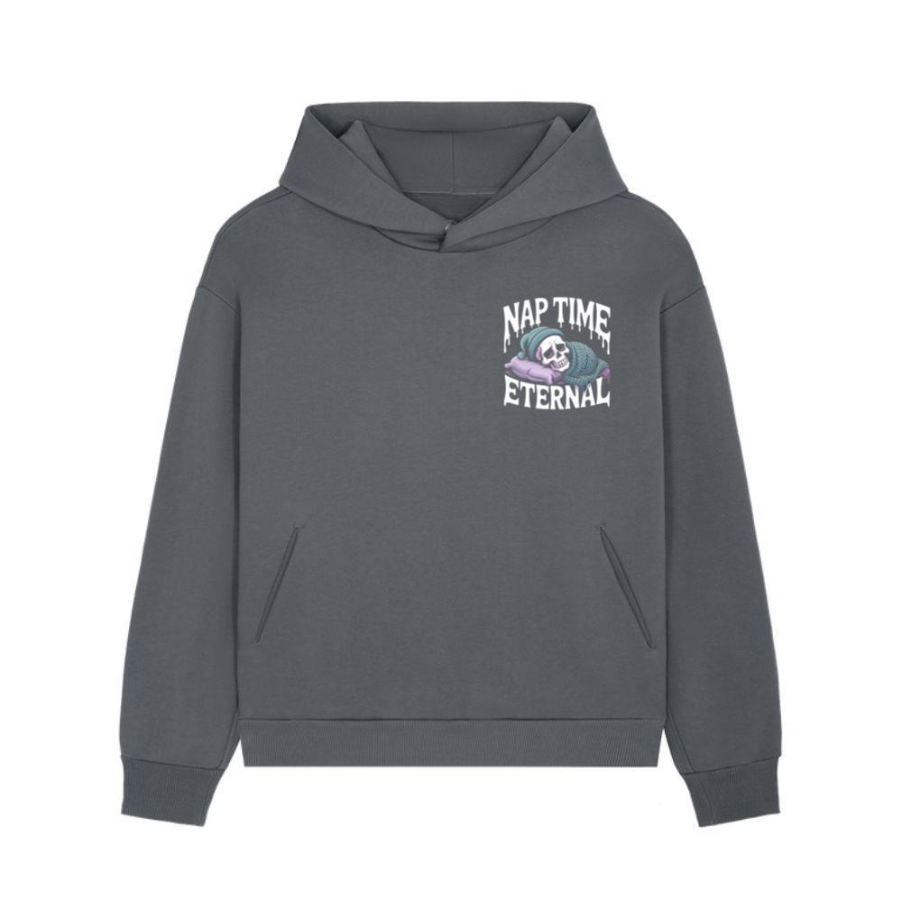 Nap Time Eternal Skeleton Sleeping Retro Design Hoodie - Image 2