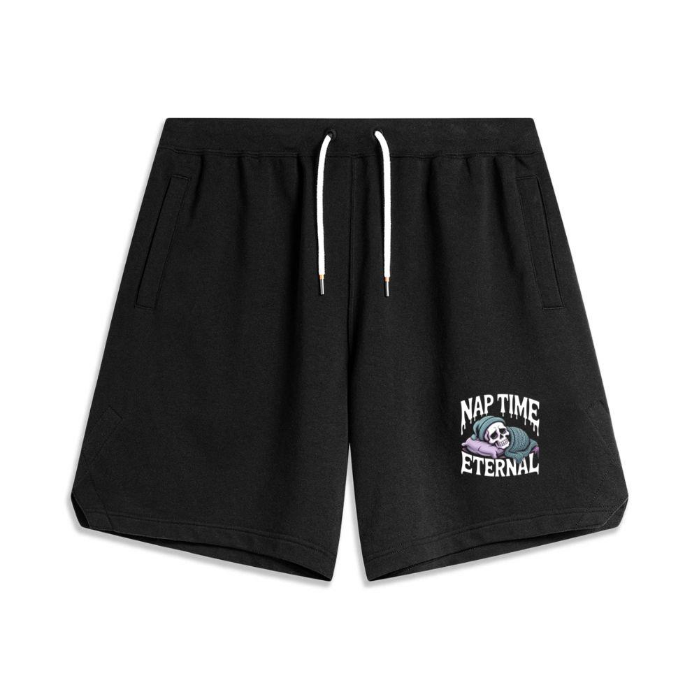 Nap Time Eternal Skeleton Sleeping Retro Design Men's Basketball Shorts