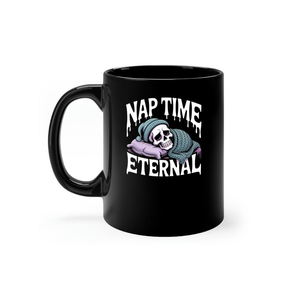 Nap Time Eternal Skeleton Sleeping Retro Design Mug