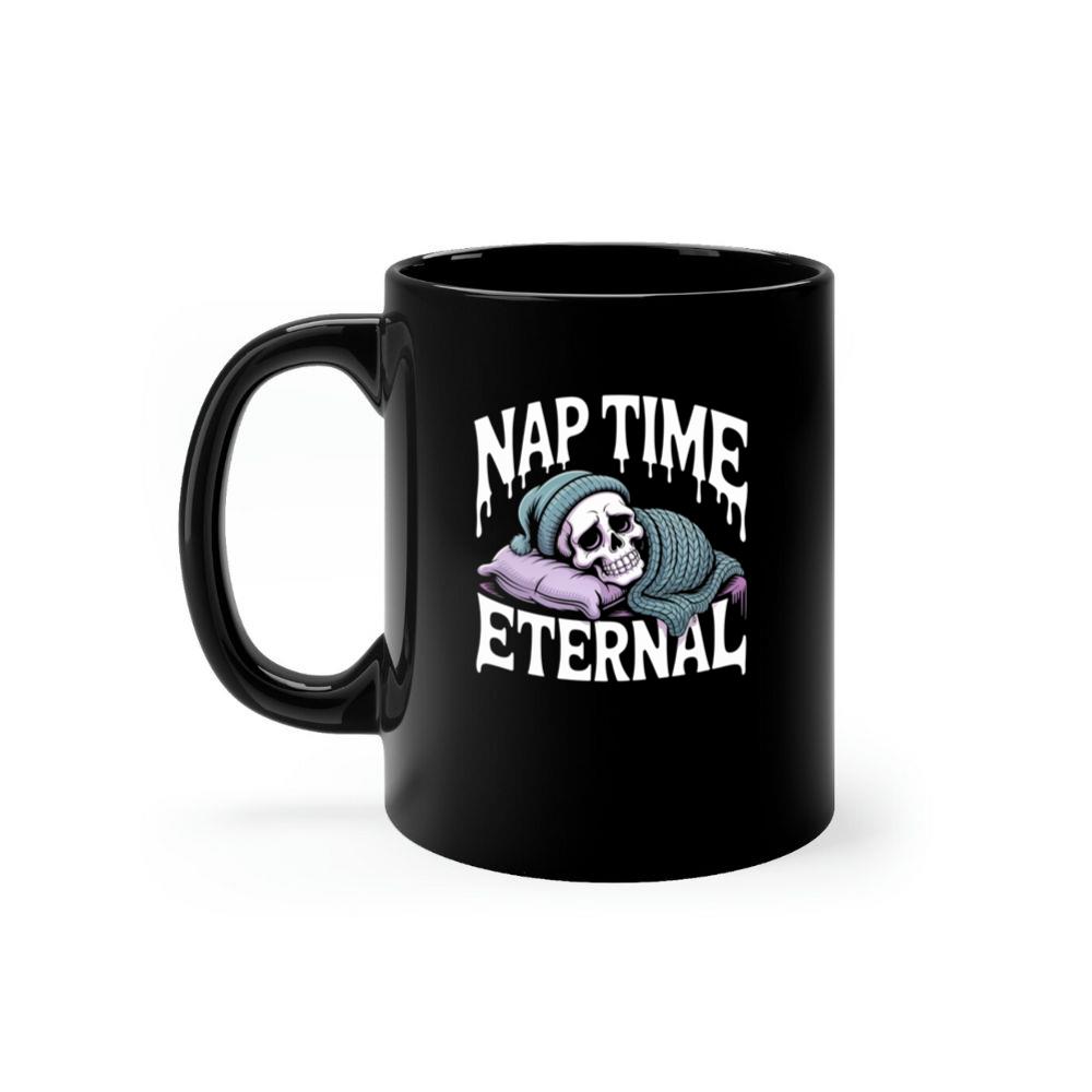 Nap Time Eternal Skeleton Sleeping Retro Design Mug