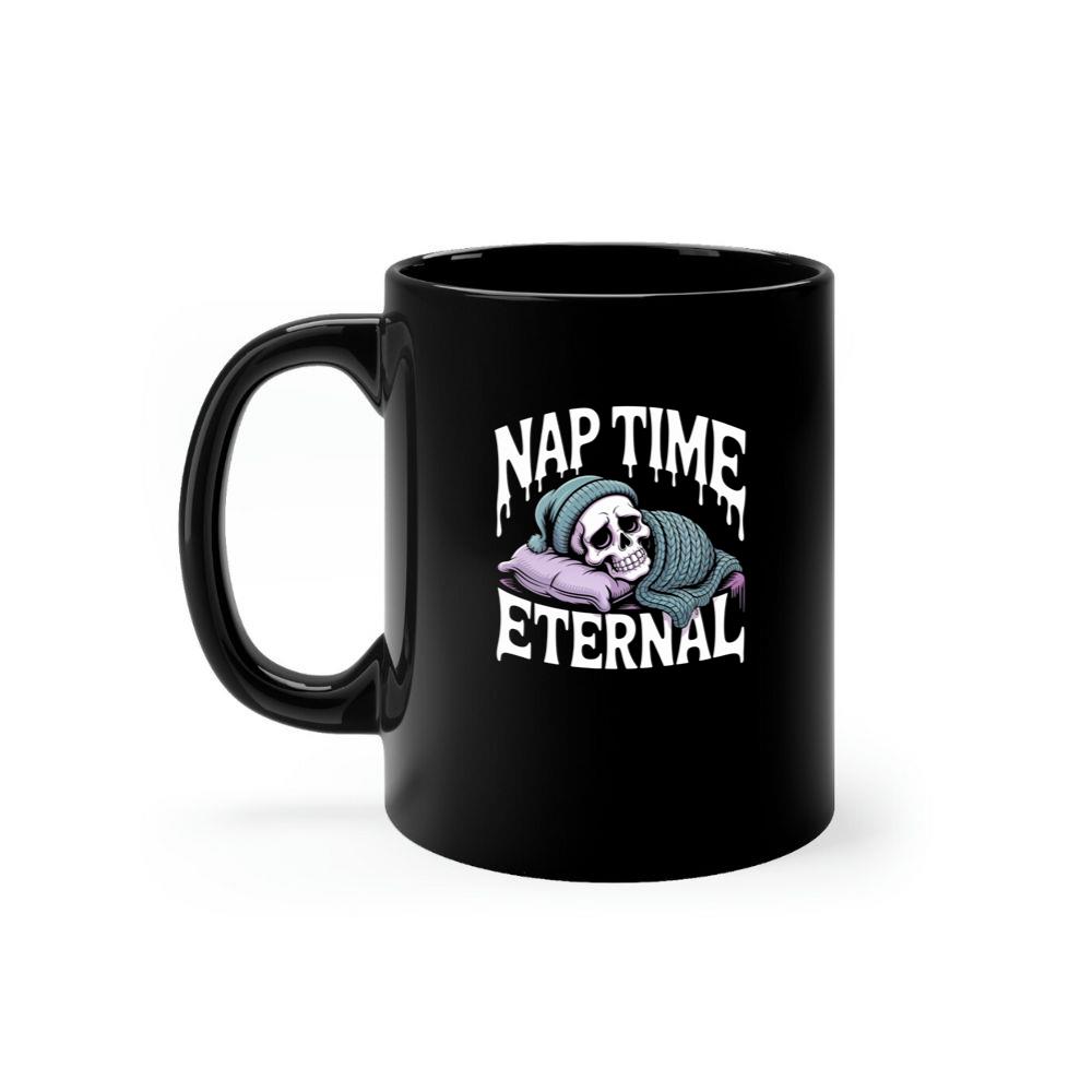 Nap Time Eternal Skeleton Sleeping Retro Design Mug
