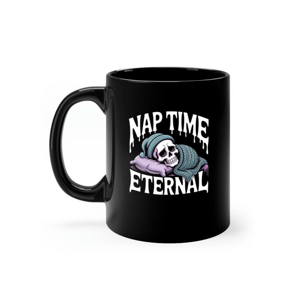 Nap Time Eternal Skeleton Sleeping Retro Design Mug