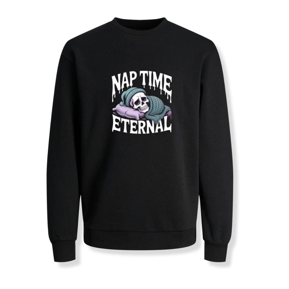 Nap Time Eternal Skeleton Sleeping Retro Design Sweatshirts