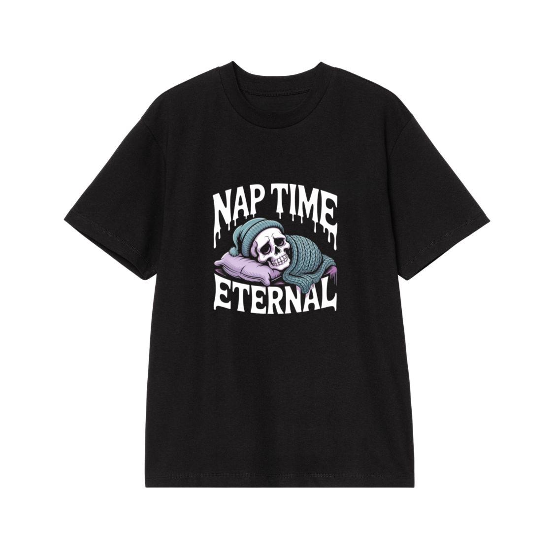 Nap Time Eternal Skeleton Sleeping Retro Design T-Shirt