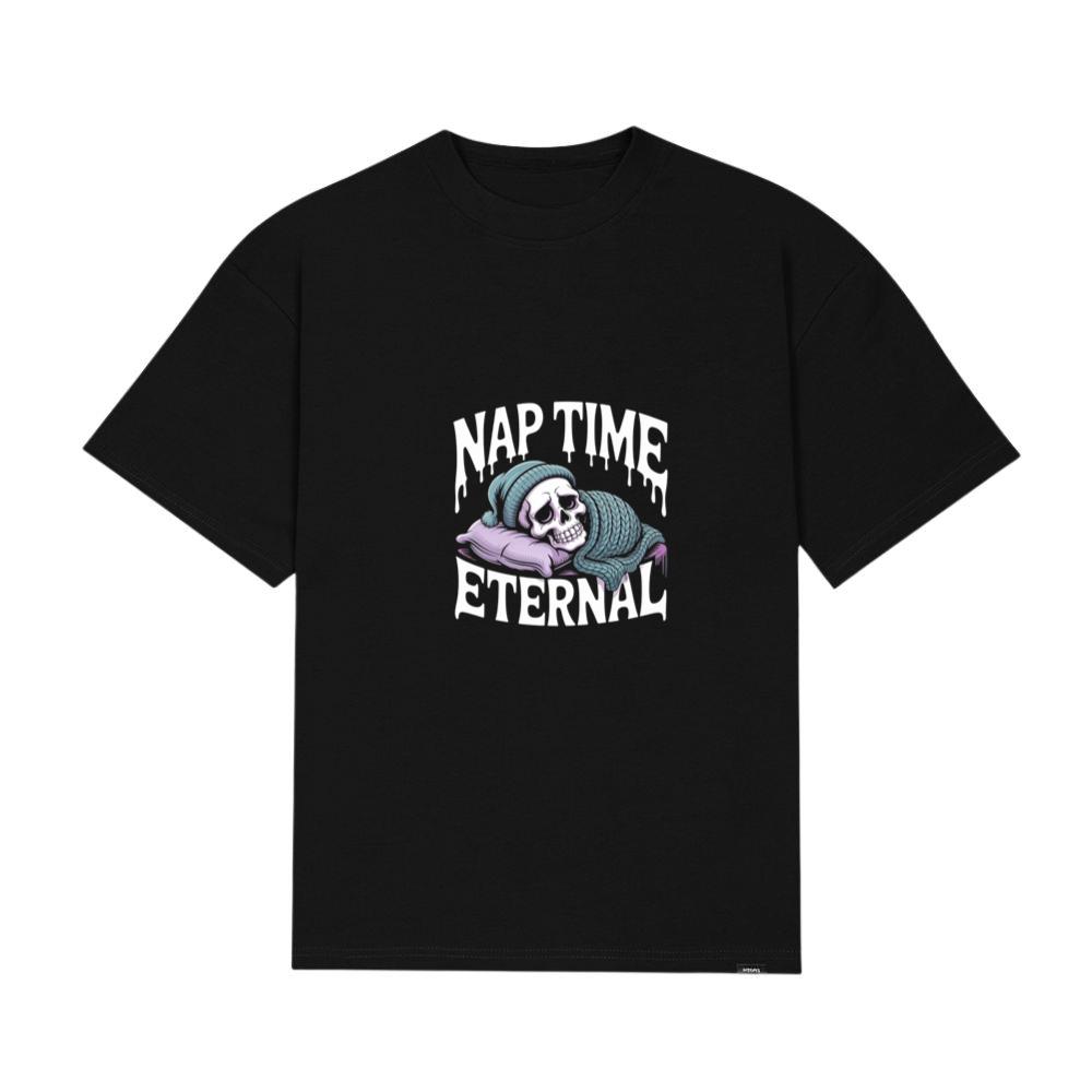 Nap Time Eternal Skeleton Sleeping Retro Design T-Shirt