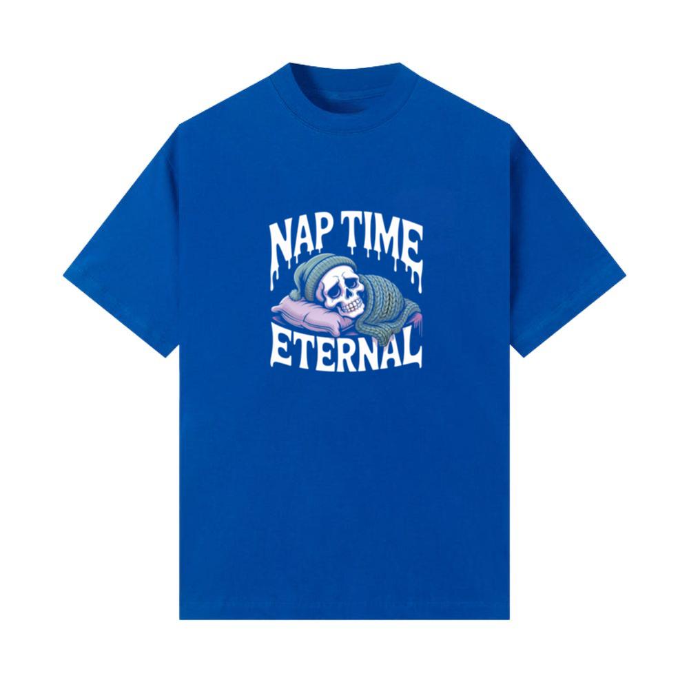 Nap Time Eternal Skeleton Sleeping Retro Design T-Shirts - Image 2