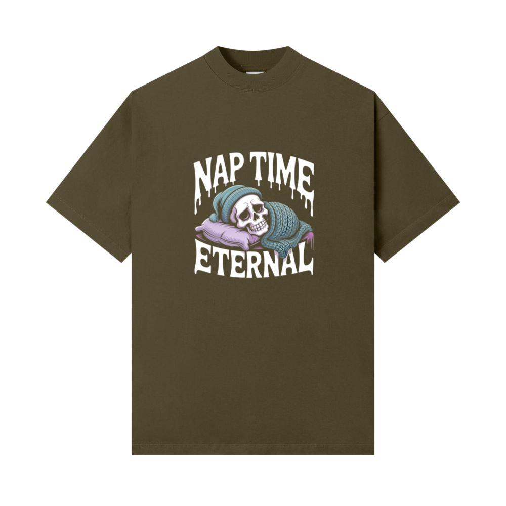 Nap Time Eternal Skeleton Sleeping Retro Design T-Shirts - Image 3