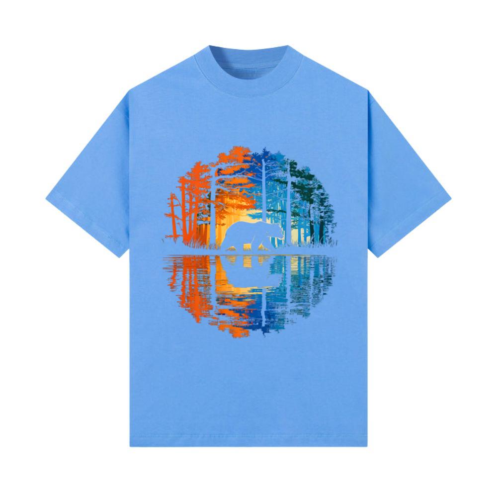 Nature Animal Bear Forest Trees Reflection Outdoor T-Shirt