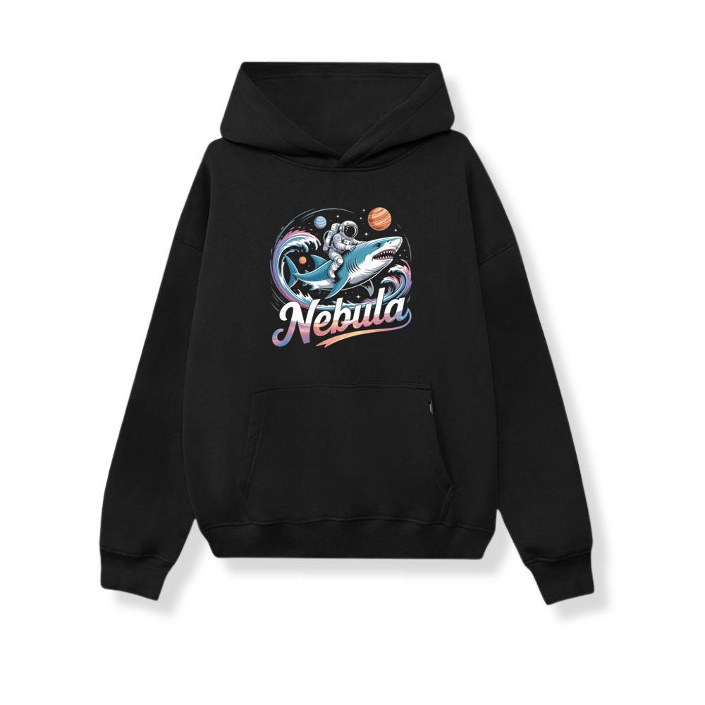 Nebula Astronaut Shark Space Graphic Hoodie