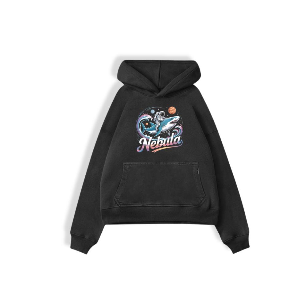 Nebula Astronaut Shark Space Graphic Hoodie