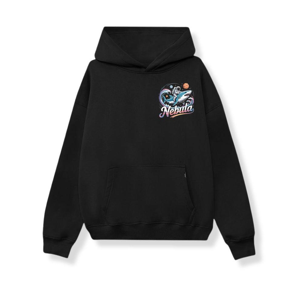 Nebula Astronaut Shark Space Graphic Hoodie