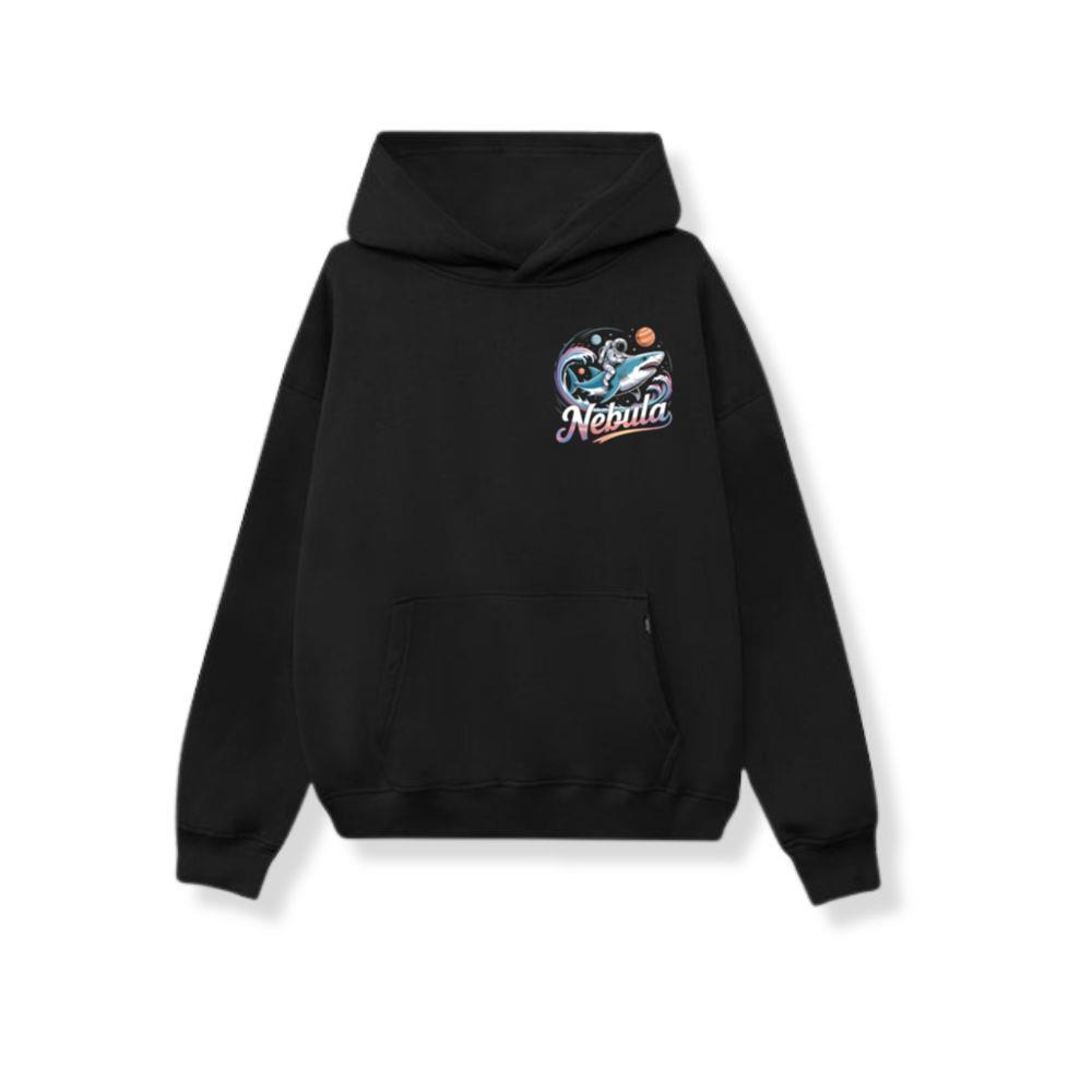 Nebula Astronaut Shark Space Graphic Hoodie