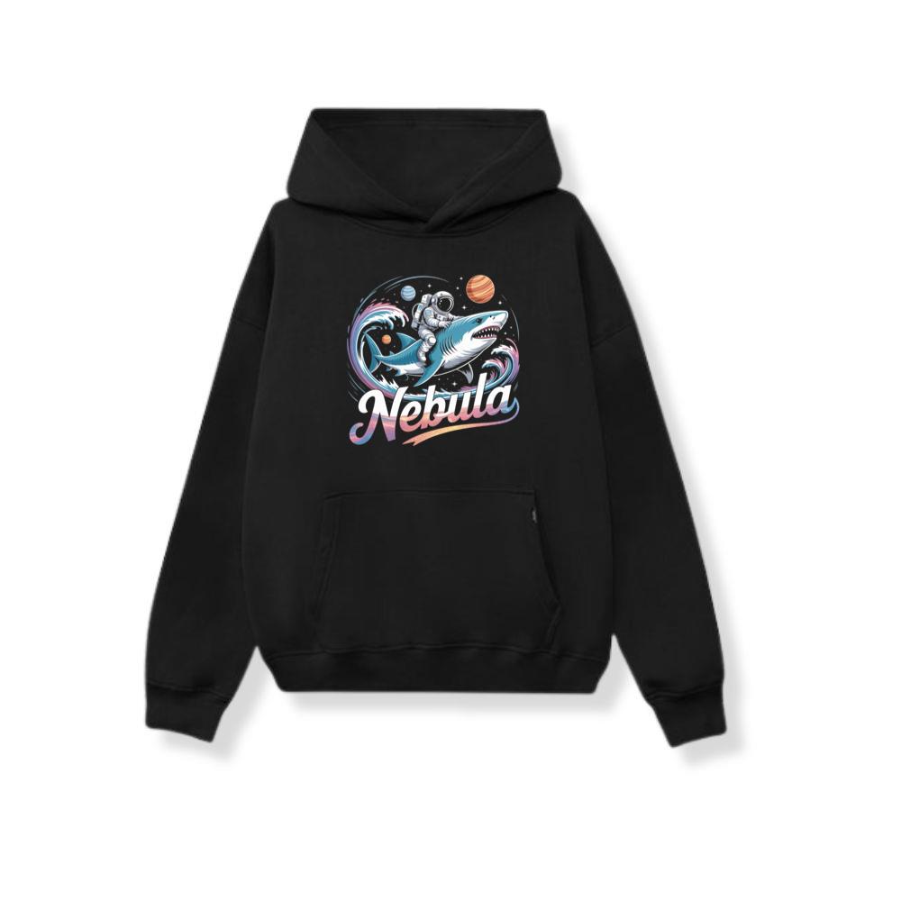 Nebula Astronaut Shark Space Graphic Hoodie