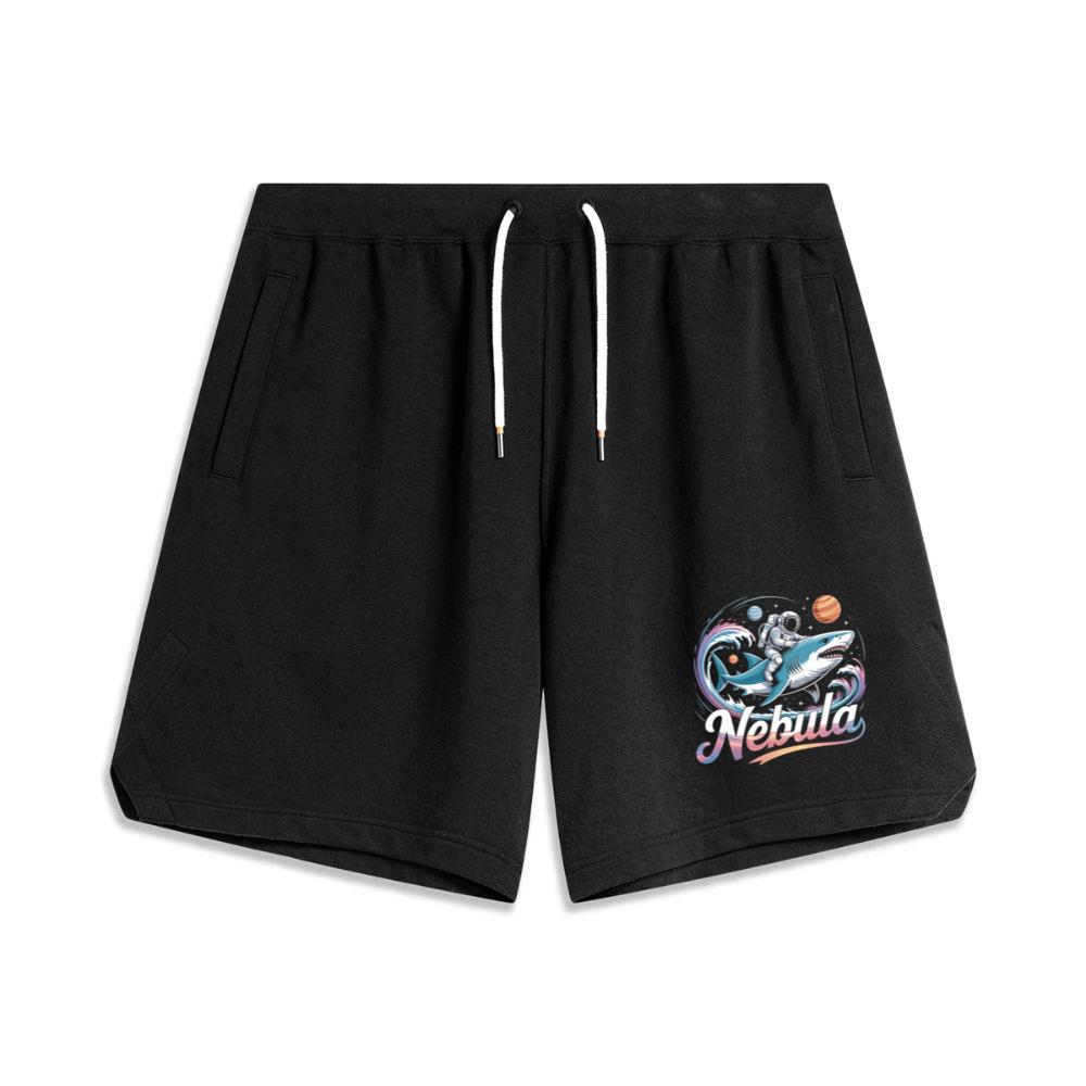 Nebula Astronaut Shark Space Graphic Shorts