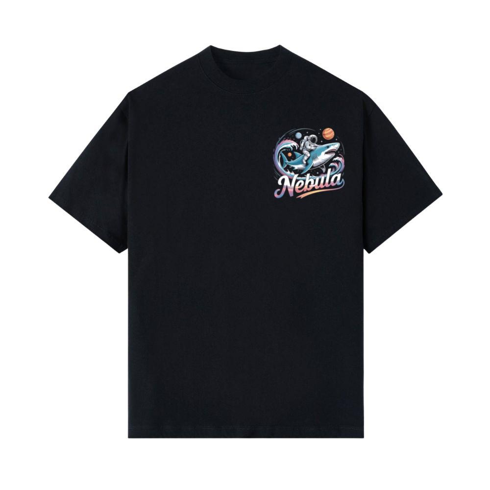 Nebula Astronaut Shark Space Graphic T-Shirt