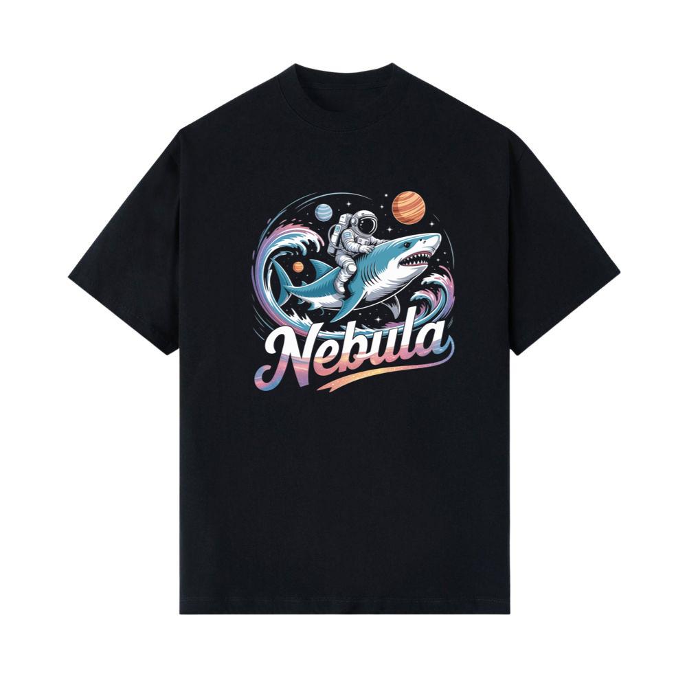 Nebula Astronaut Shark Space Graphic T-Shirt