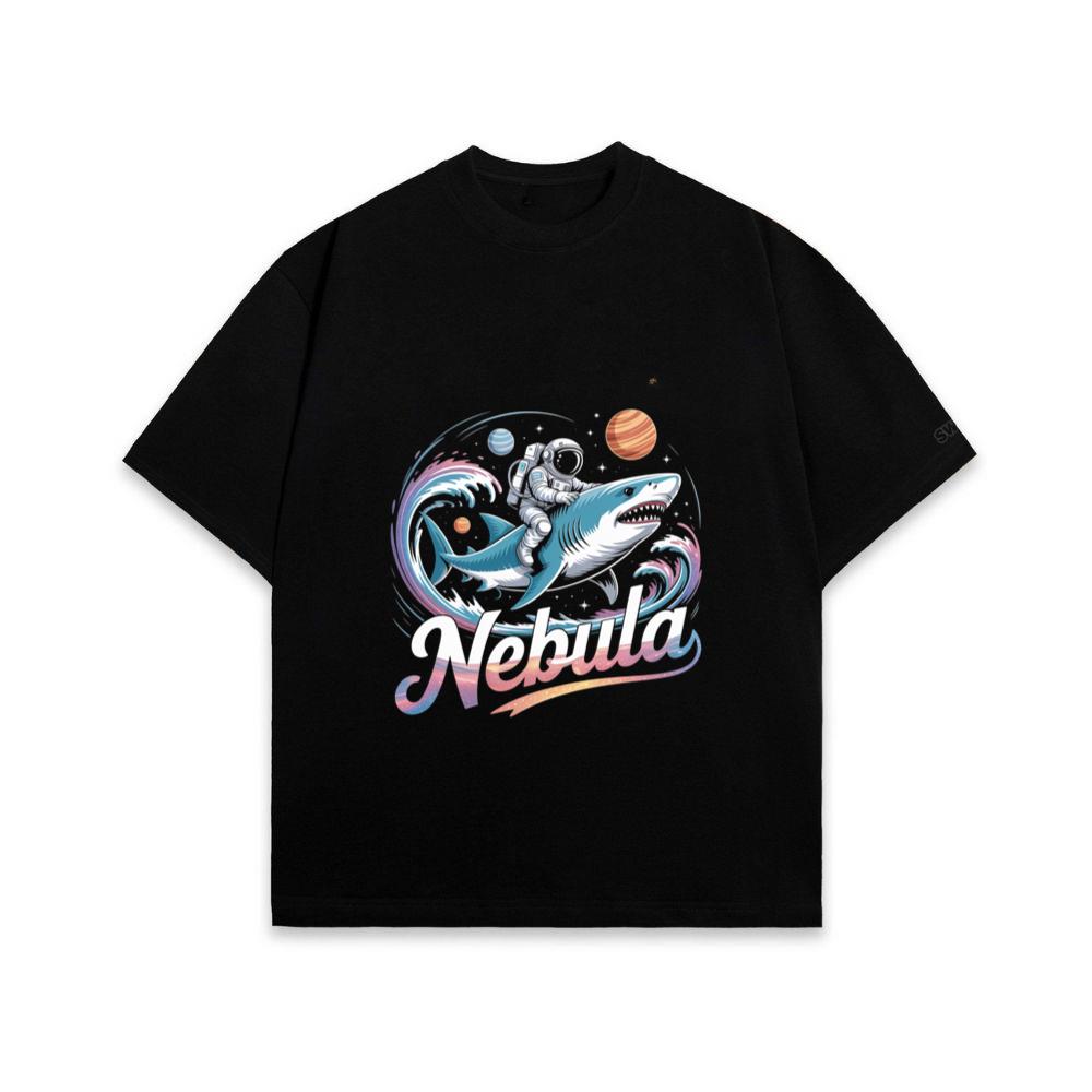 Nebula Astronaut Shark Space Graphic T-Shirt