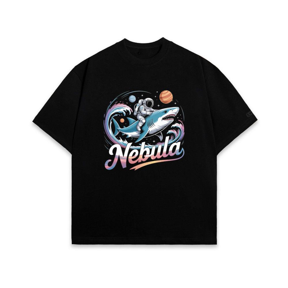 Nebula Astronaut Shark Space Graphic T-Shirt