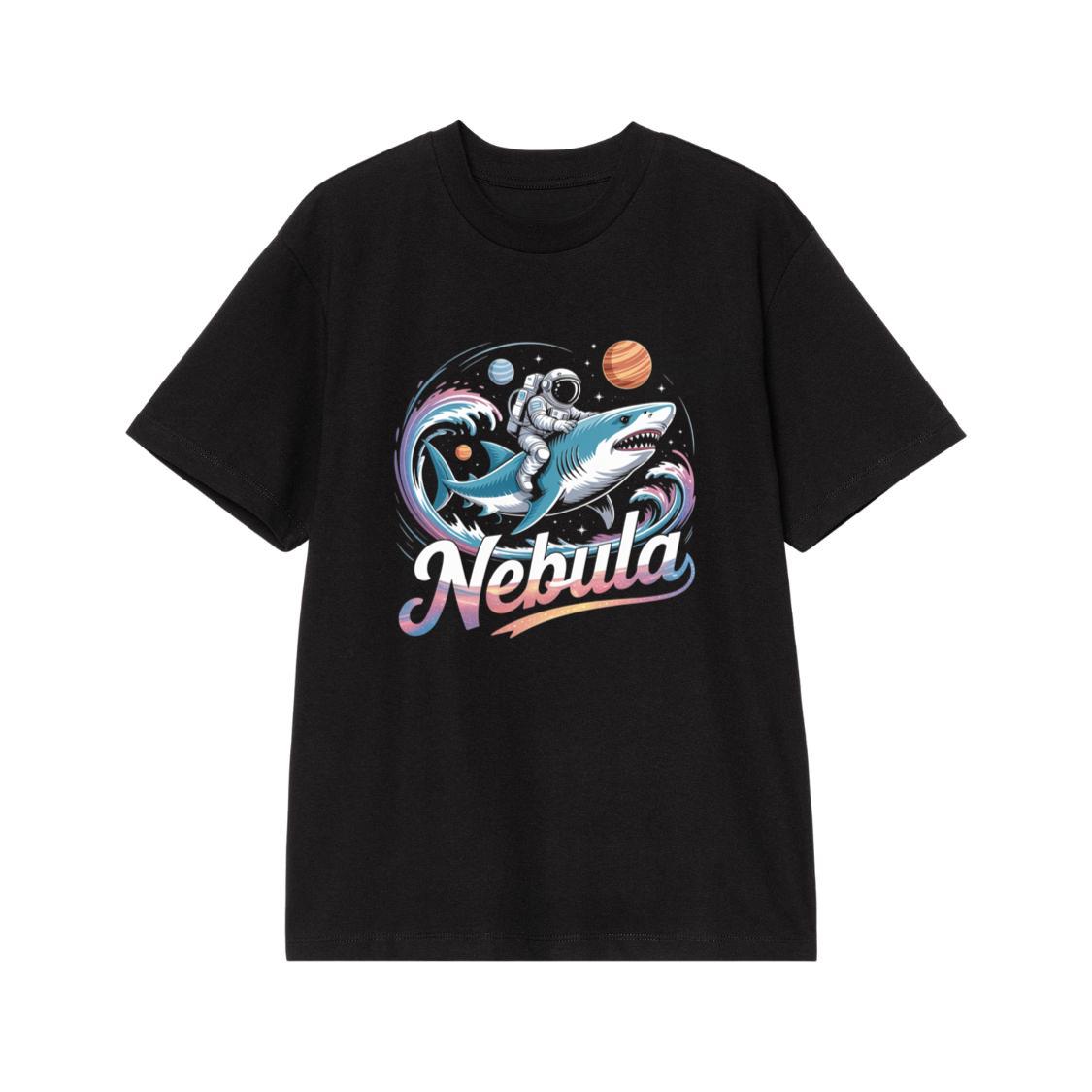 Nebula Astronaut Shark Space Graphic T-Shirt