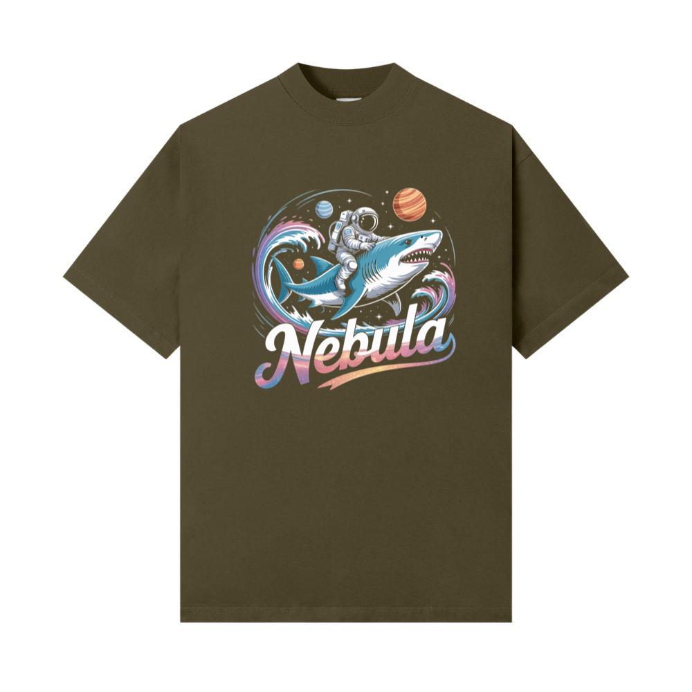 Nebula Astronaut Shark Space Graphic T-Shirt - Image 2