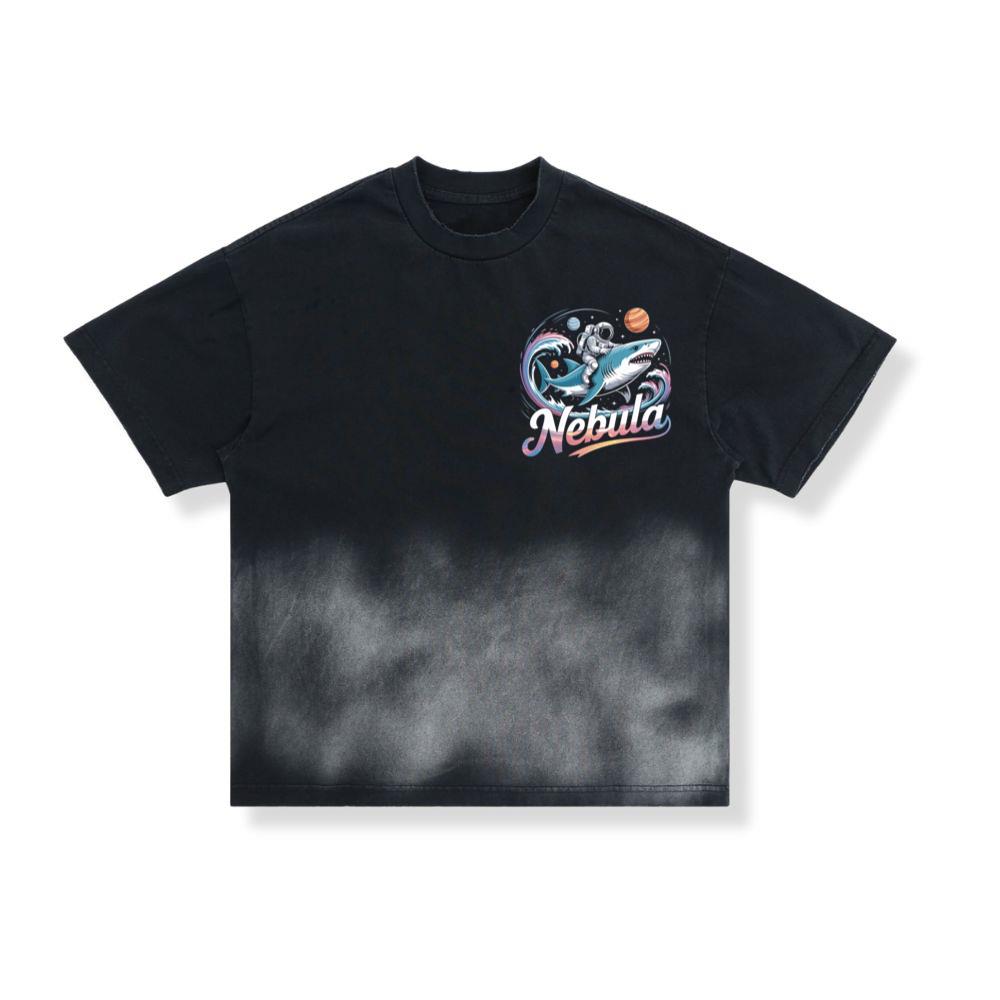 Nebula Astronaut Shark Space Graphic T-Shirt