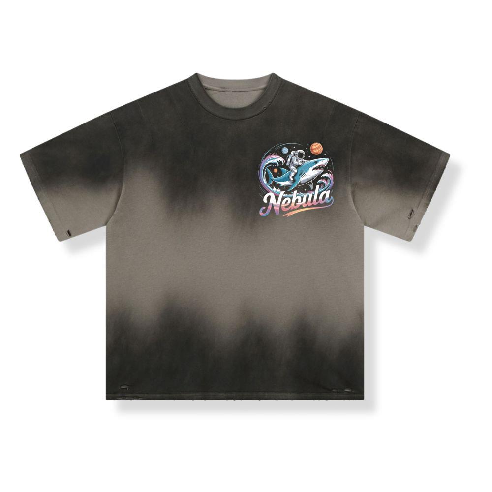 Nebula Astronaut Shark Space Graphic T-Shirt - Image 2