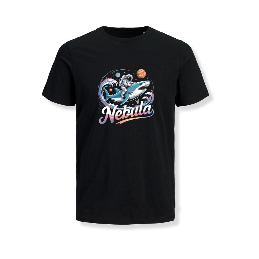 Nebula Astronaut Shark Space Graphic TShirts Somoslasia