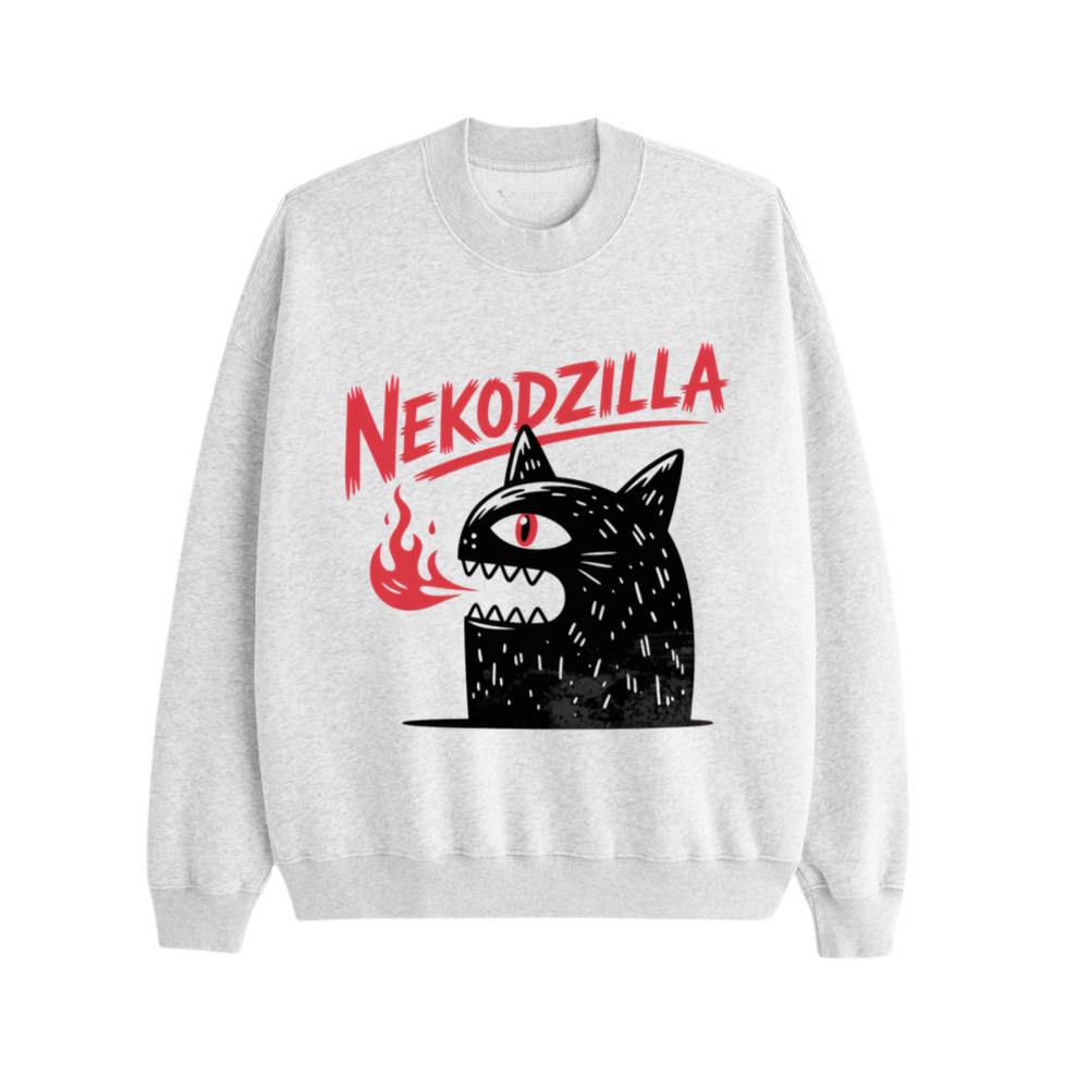 Nekodzilla Cat Monster Japanese Style Retro Graphic Sweatshirt