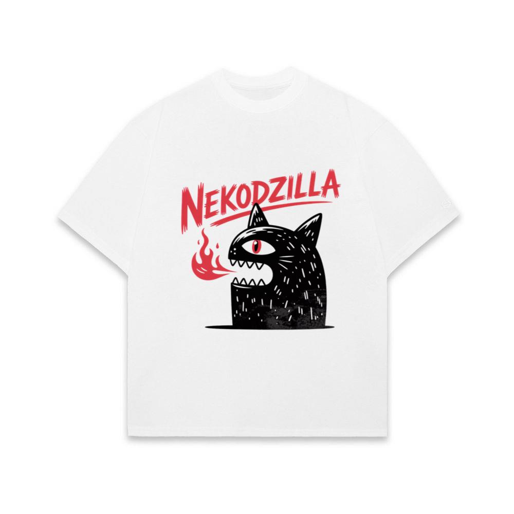 Nekodzilla Cat Monster Japanese Style Retro Graphic T-Shirt