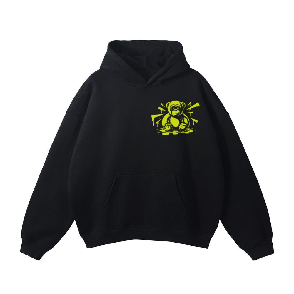 Neon Gorilla Angry Ape Street Art Design Hoodie