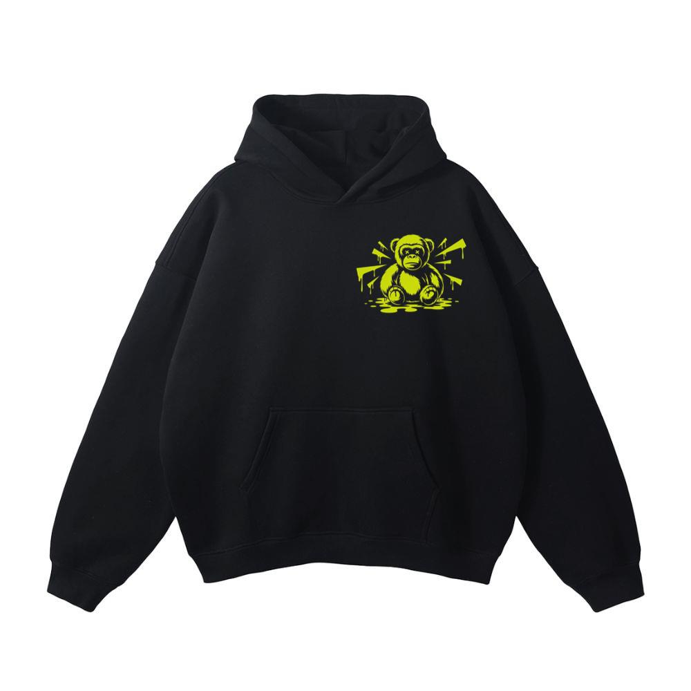 Neon Gorilla Angry Ape Street Art Design Hoodie