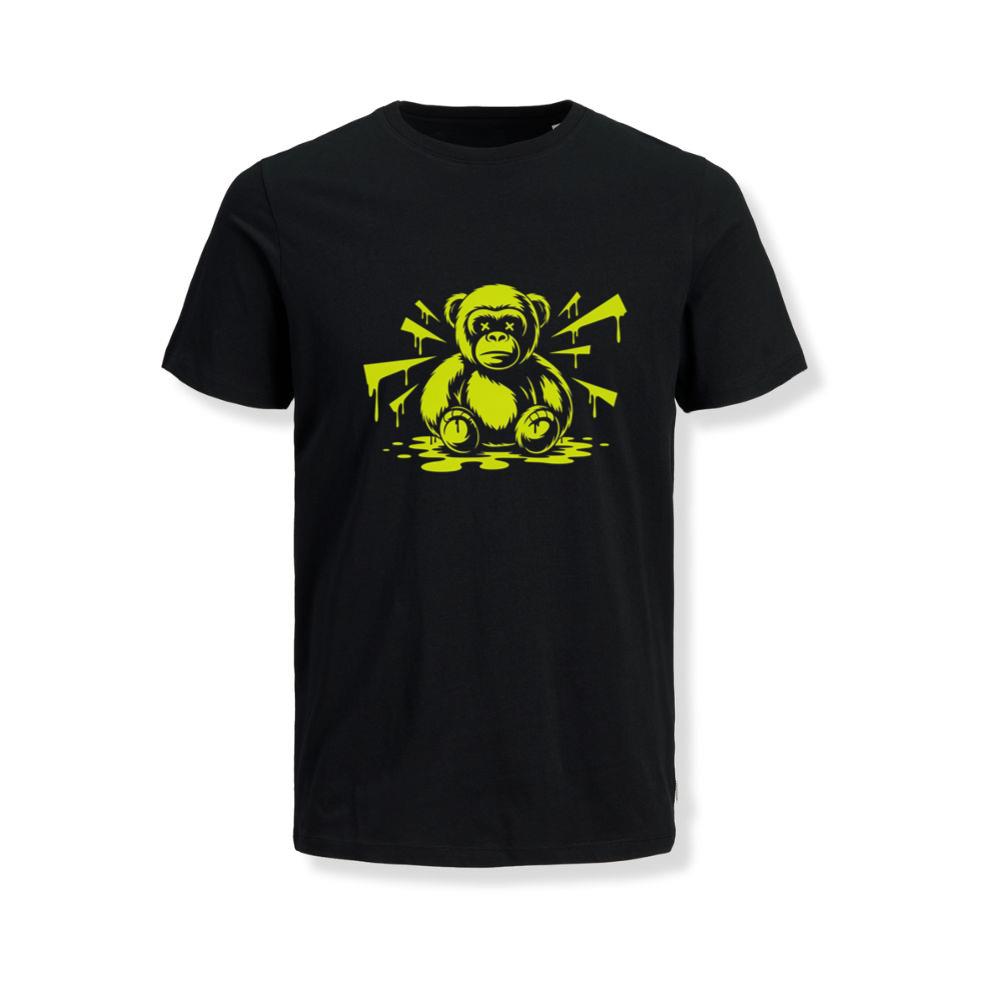 Neon Gorilla Angry Ape Street Art Design T-Shirt