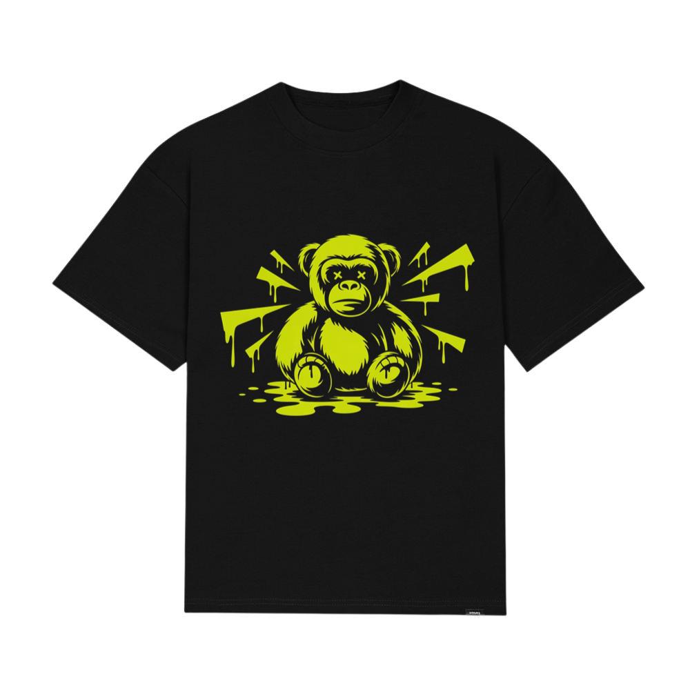 Neon Gorilla Angry Ape Street Art Design T-Shirt